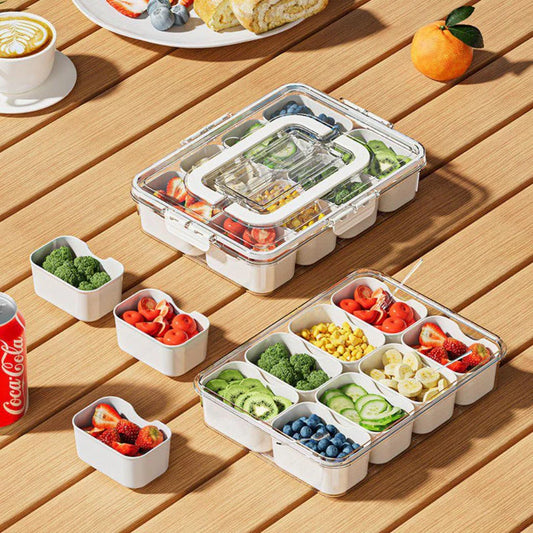 Snackle Storage Organizer – 8-Section Portable Snack Container with Adjustable Dividers