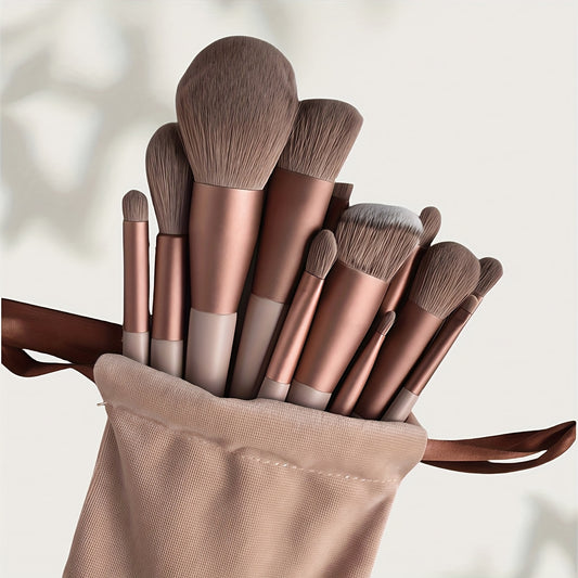 Precisee 13-Piece Makeup Brush Set with Travel Pouch