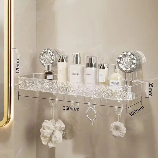 Precisee Non-Perforated Vacuume Mount Storage Rack – Non-Drill Bathroom Wall Shelf for Toiletries & Washbasin