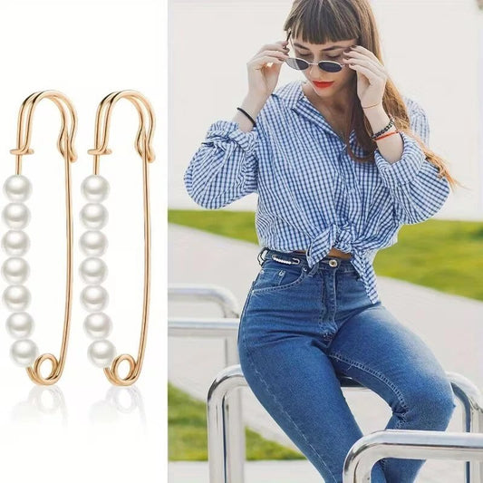 Pearl Brooch Pins Stylish Clothing Accessories