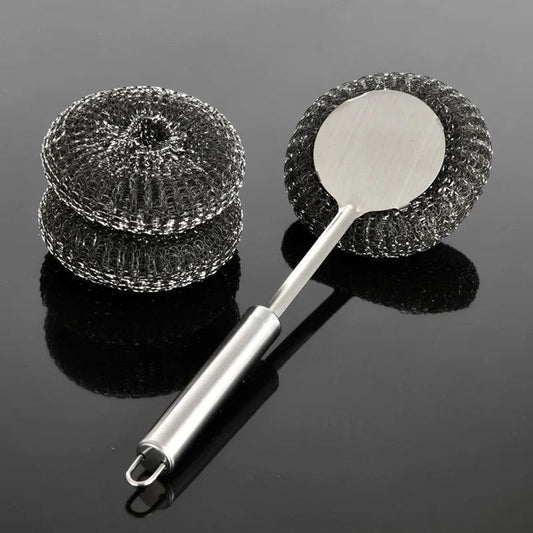 Steel Scrubber with Stainless Steel Handle