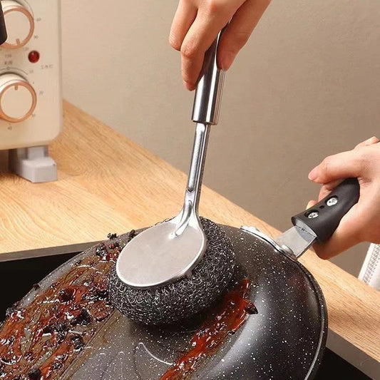 Steel Scrubber with Stainless Steel Handle