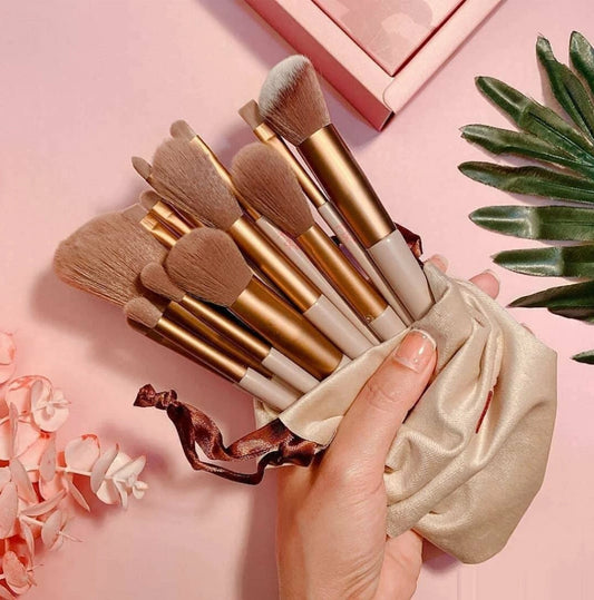 Precisee 13-Piece Makeup Brush Set with Travel Pouch