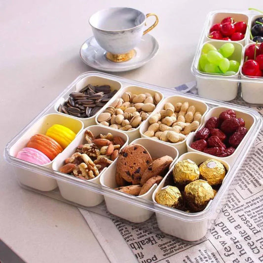 Snackle Storage Organizer – 8-Section Portable Snack Container with Adjustable Dividers