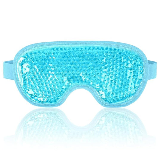 Precisee Cooling Gel Eye Mask – Reusable Beaded Pad for Dark Circles, Dry Eyes & Puffiness (Blue)