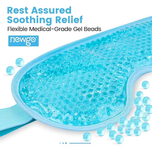 Precisee Cooling Gel Eye Mask – Reusable Beaded Pad for Dark Circles, Dry Eyes & Puffiness (Blue)