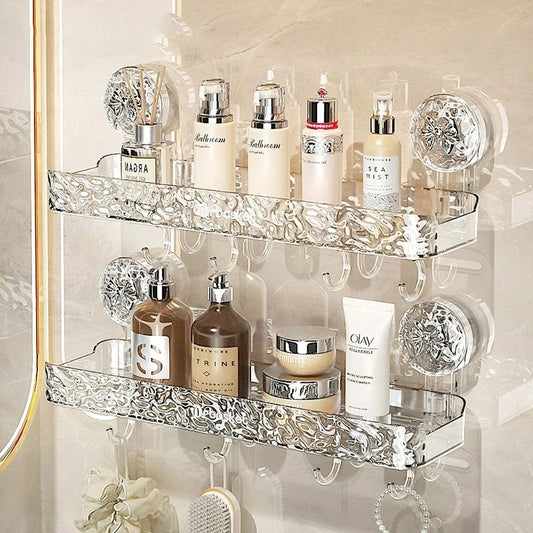 Precisee Non-Perforated Vacuume Mount Storage Rack – Non-Drill Bathroom Wall Shelf for Toiletries &amp; Washbasin