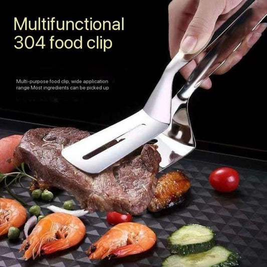 Double-Sided Stainless Steel Cooking Spatula Tongs – Multi-Function Food Flipper & Gripper
